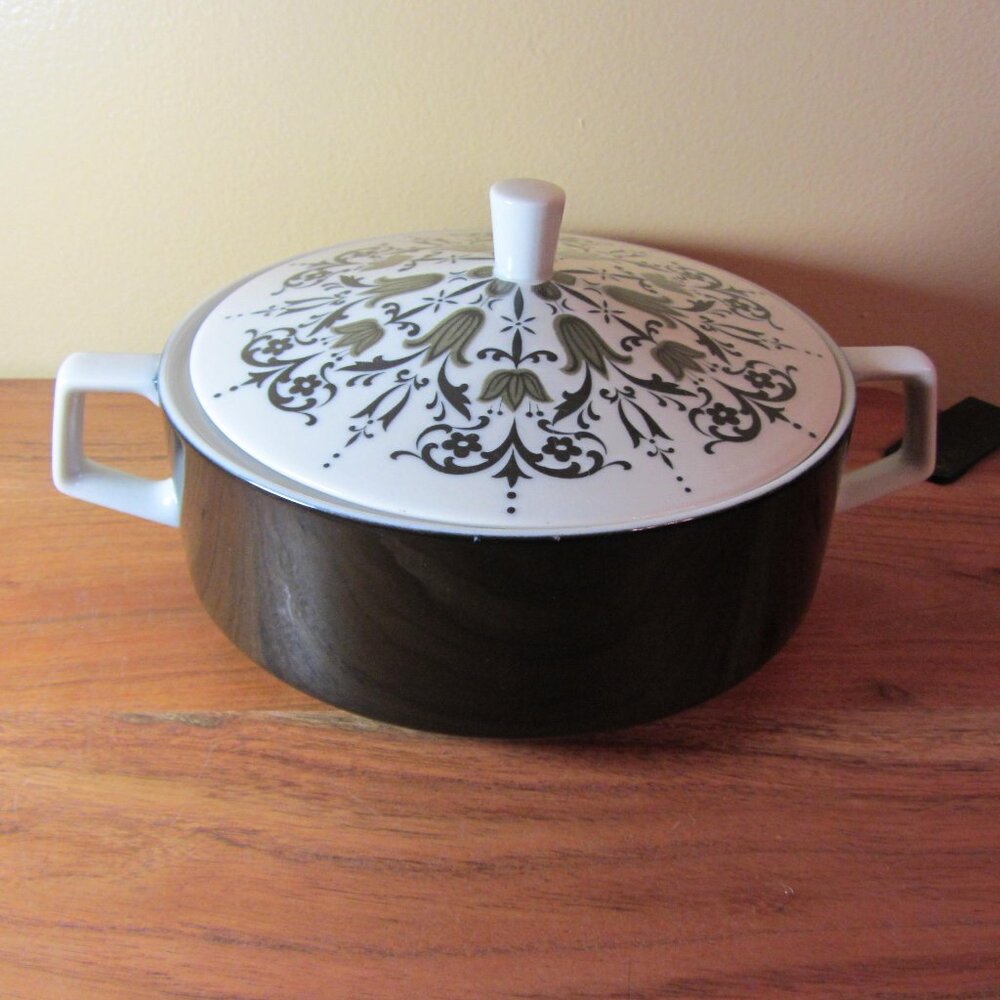 meteor casserole dish with lid 3916 sears 1969 MCM vintage (W3811)